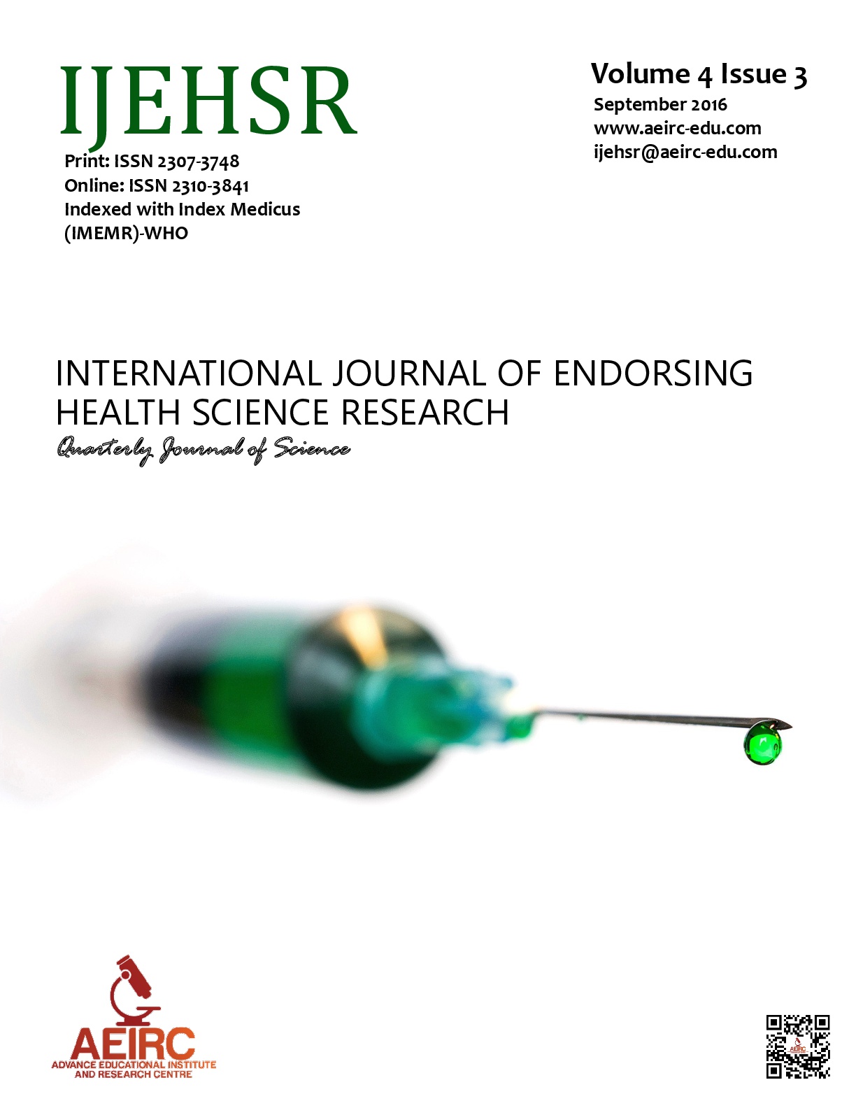 					View Vol. 4 No. 3 (2016): International Journal of Endorsing Health Science Research
				