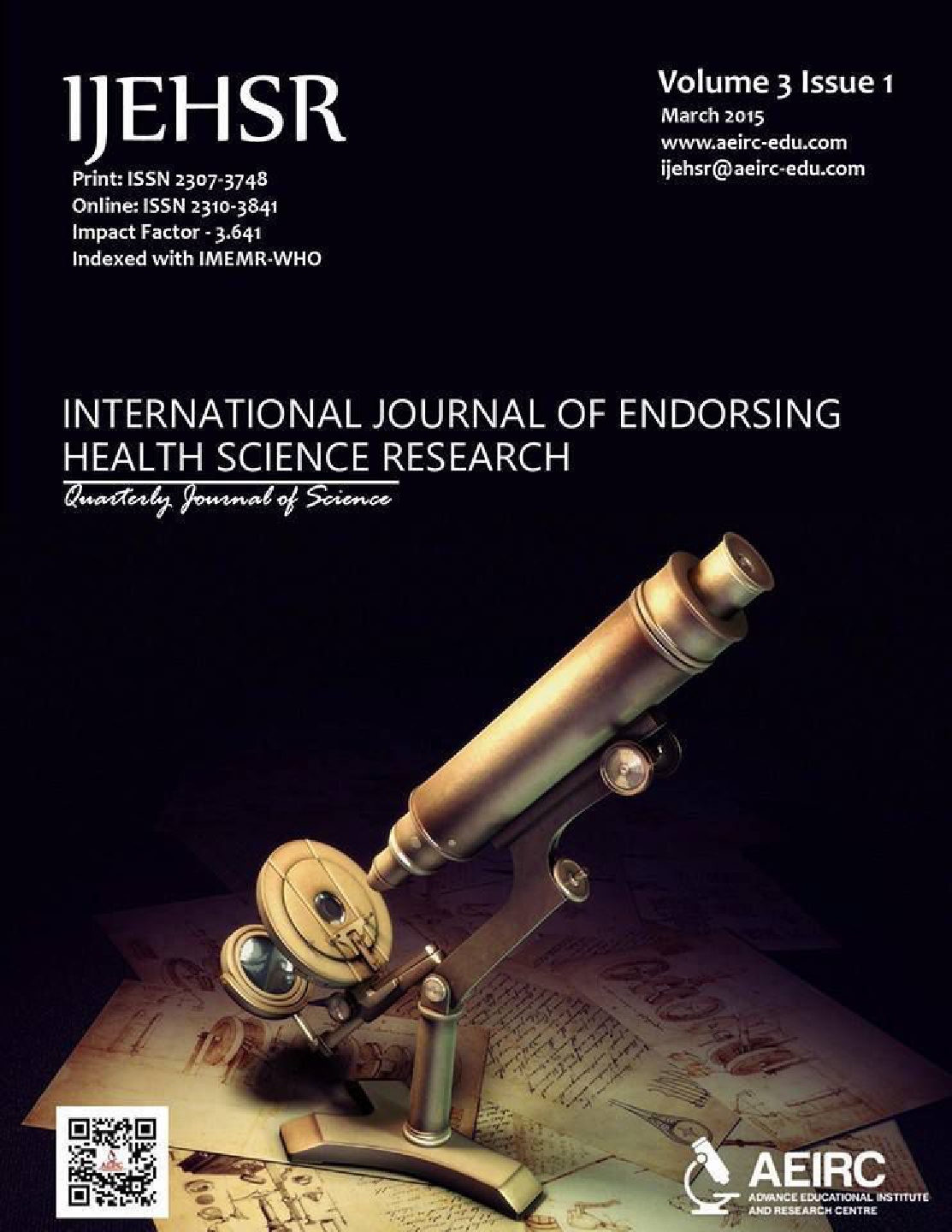 					View Vol. 3 No. 1 (2015): International Journal of Endorsing Health Science Research
				